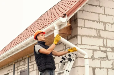 Pose et remplacement de gouttières à Ville-Langy